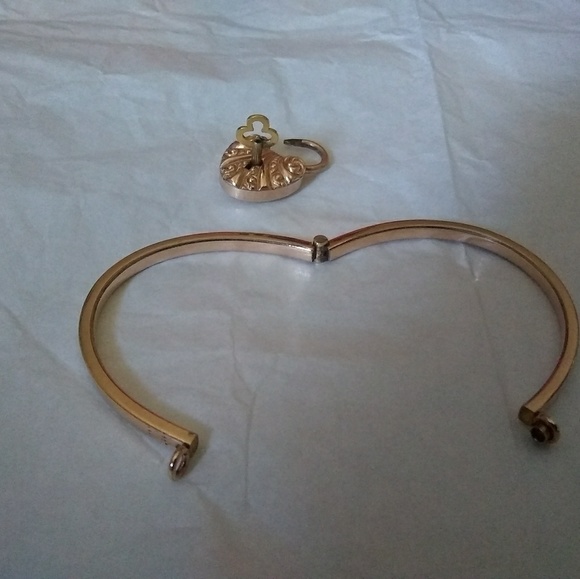 ☆SOLD☆ANTIQUE HEART PADLOCK BRACELET & KEY RARE! - Picture 4 of 5